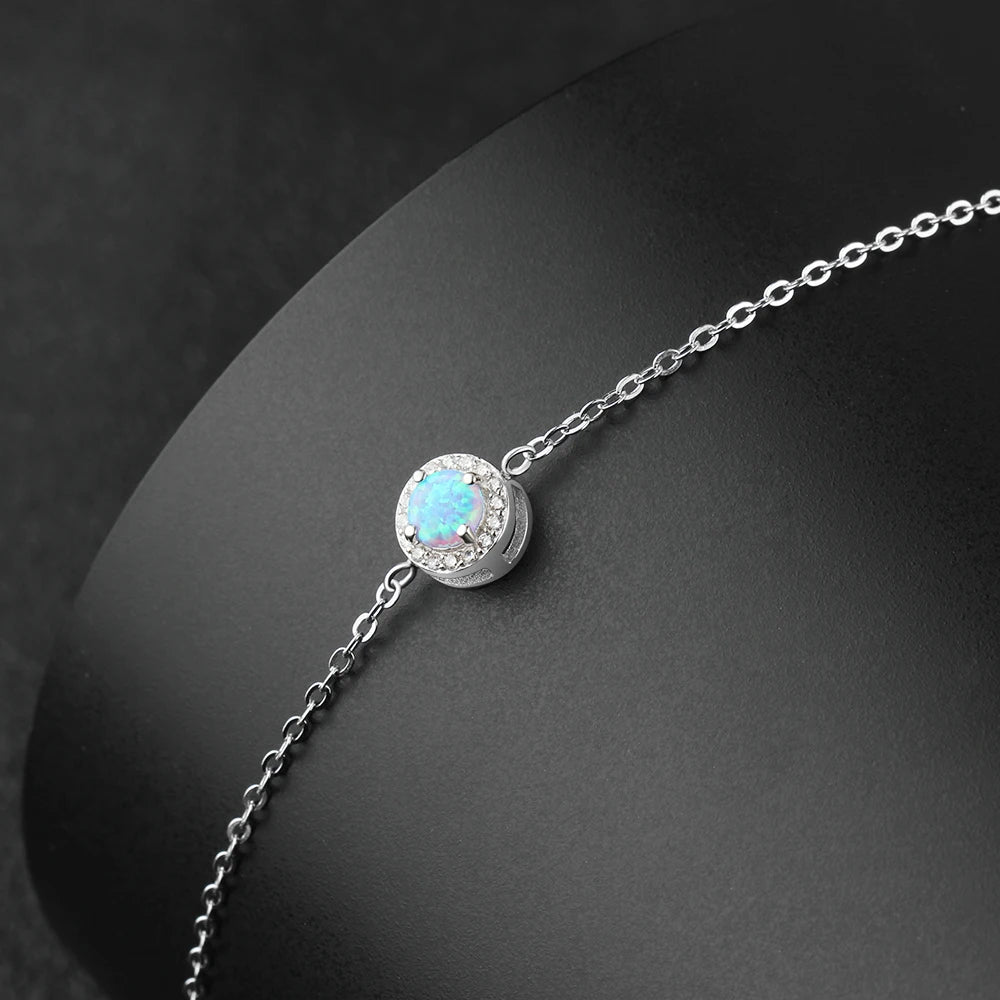 Pulseira Pedra Azul Prata 925