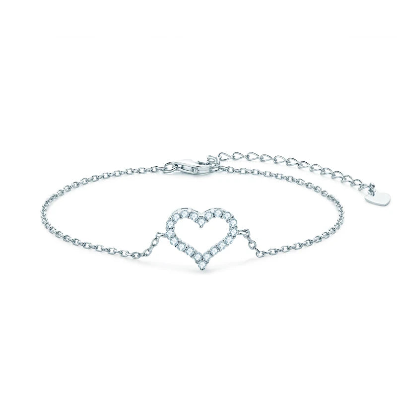 Pulseira com Coração Prata 925