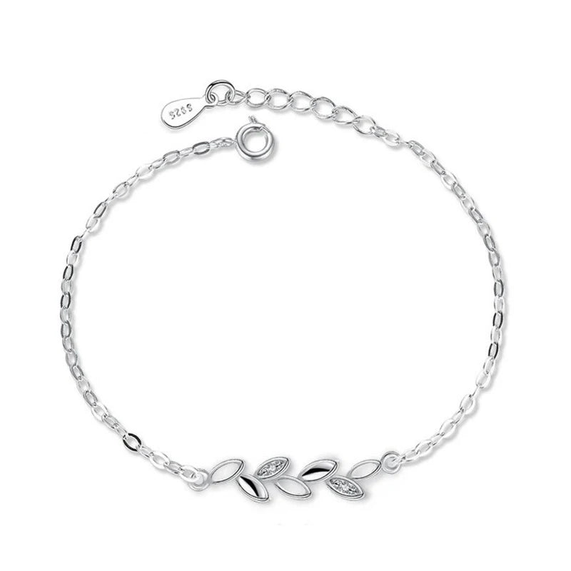 Pulseira Folhas Prata 925