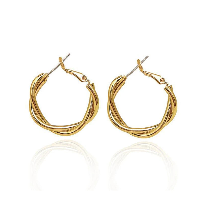 Brinco Argola em Espiral 18K