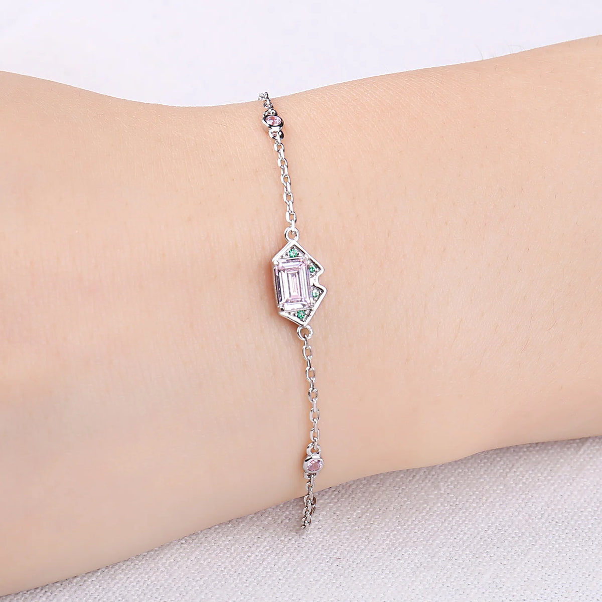 Pulseira Ajustável Prata 925 com Zircõnia