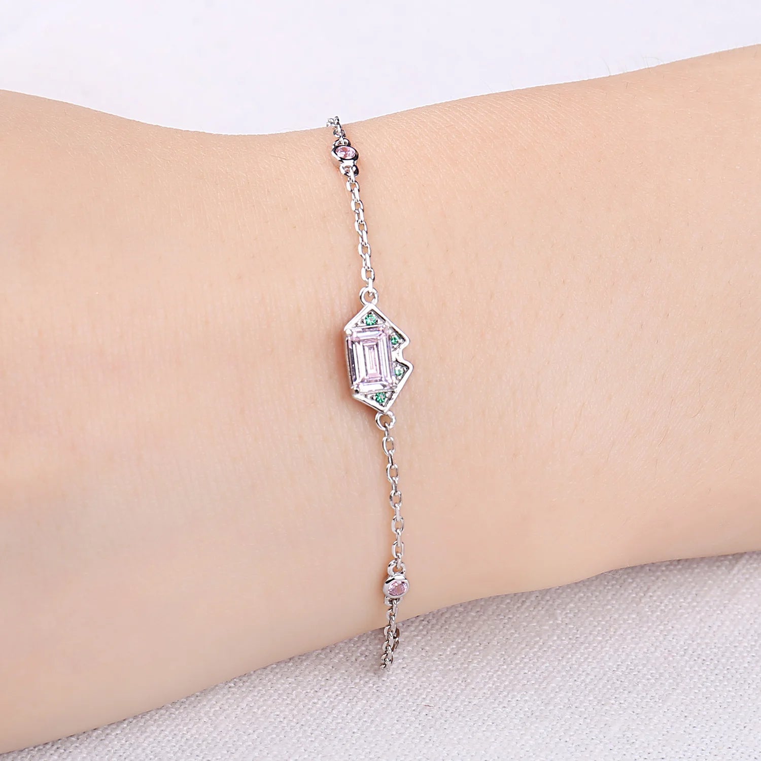 Pulseira Ajustável Prata 925 com Zircõnia