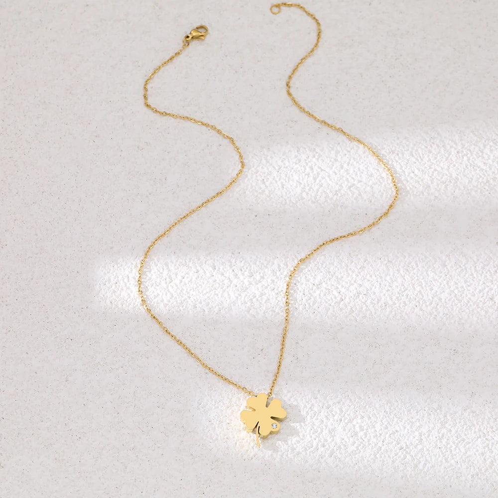 Colar Pingente de Trevo Ouro 18K