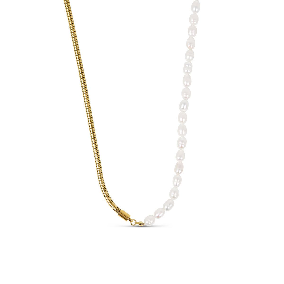 Colar Dourado com Pérolas Banhado a Ouro 18k