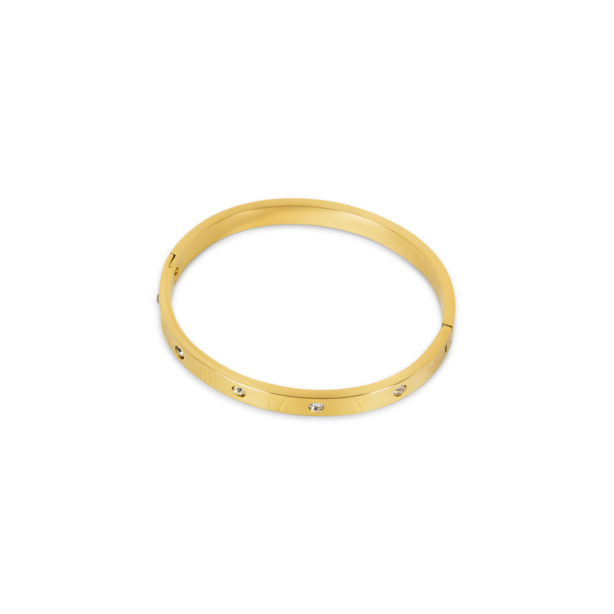 Bracelete Números Romanos Banhado Ouro 18k