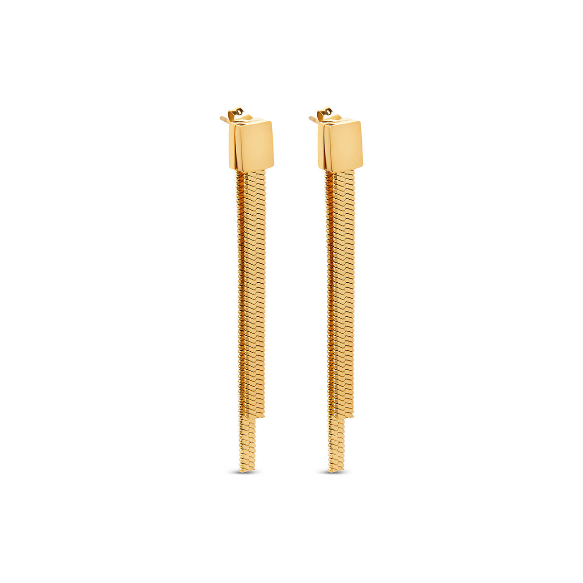 Brincos Longo Luxor Banhado a Ouro 18k