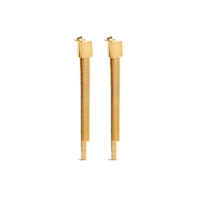 Brincos Longo Luxor Banhado a Ouro 18k