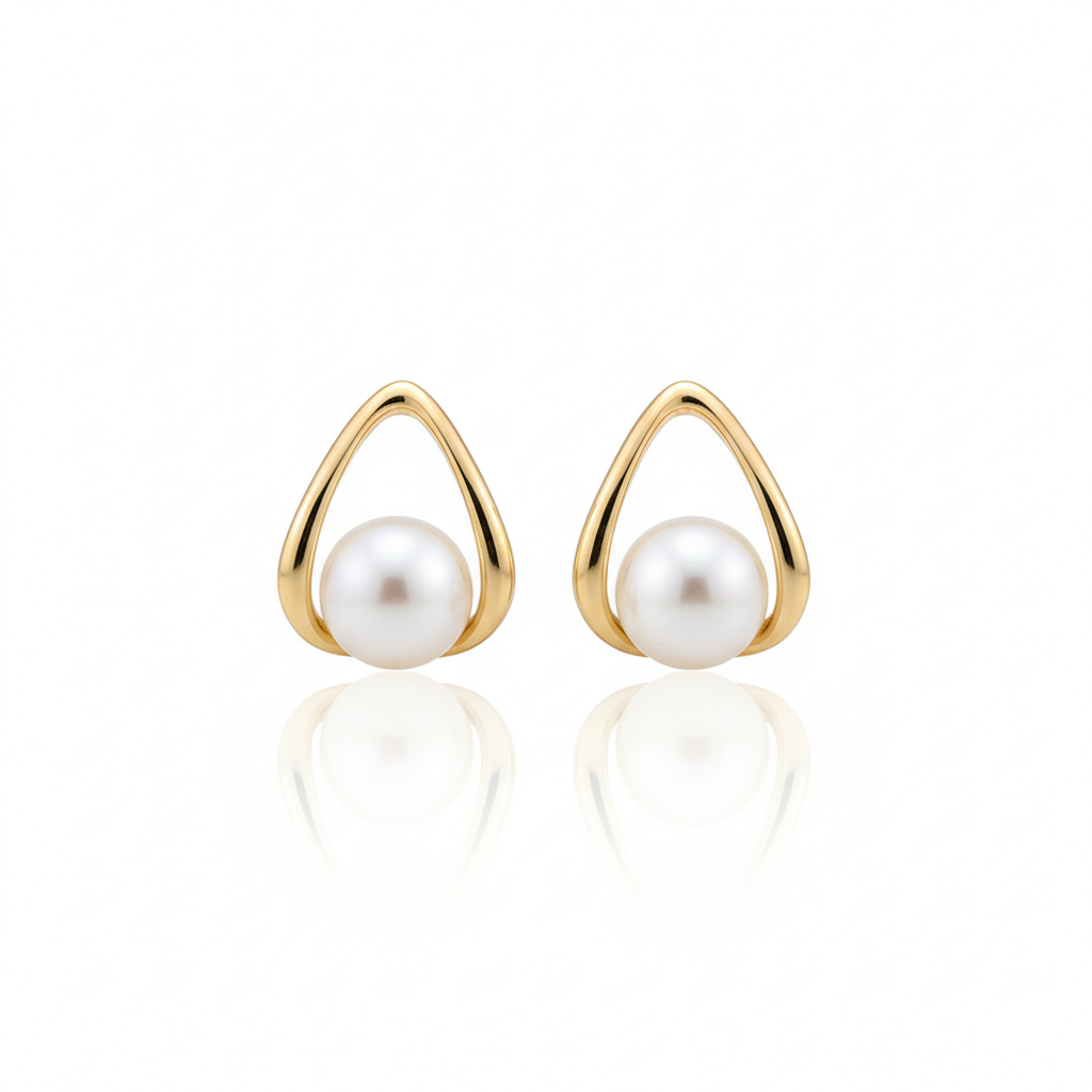 Brinco Argolinha com Pérola Ouro 18K