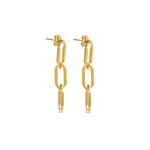 Brinco em Elos Banhado a Ouro 18k