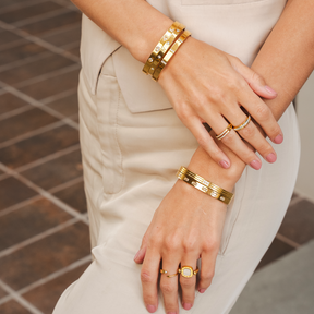 Bracelete Números Romanos Banhado Ouro 18k