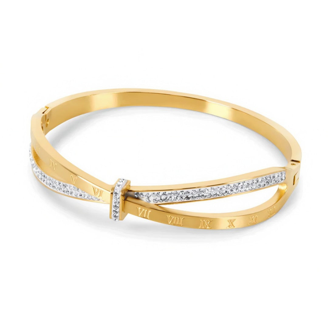 Bracelete Números Romanos Banhado a Ouro 18k