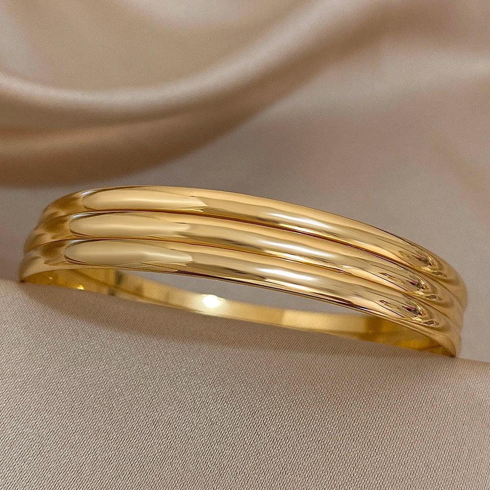 Pulseira Tripla Banhada Ouro 18K