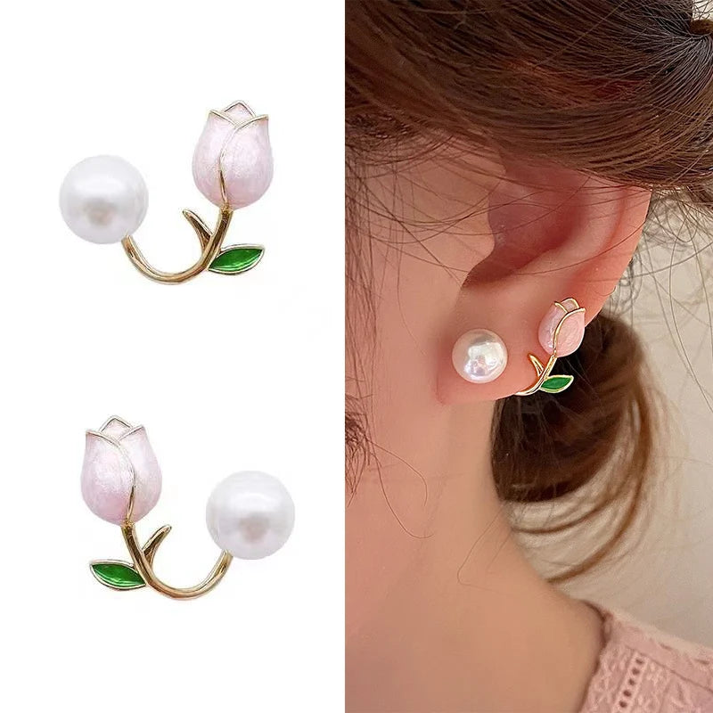 Brinco de Flor com Pérola