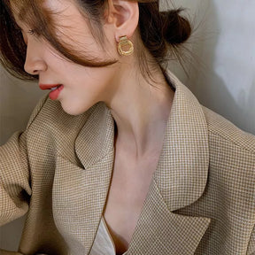 Brinco Retro Folheado Ouro 18K
