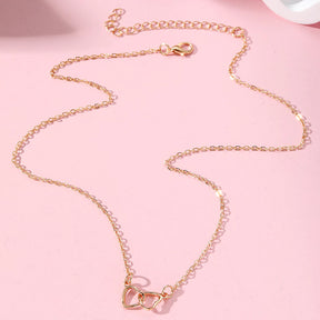 Colar com Pingente de Coração Duplo Ouro 18K