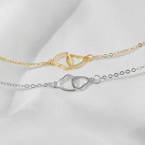 Colar com Pingente de Coração Duplo Ouro 18K