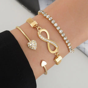 Conjunto de Pulseiras com Simbolo Infinito