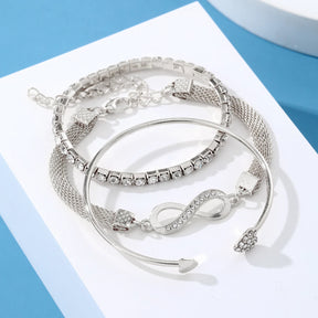 Conjunto de Pulseiras com Simbolo Infinito