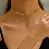 Conjunto Colar e Pulseira Banhadas a Ouro
